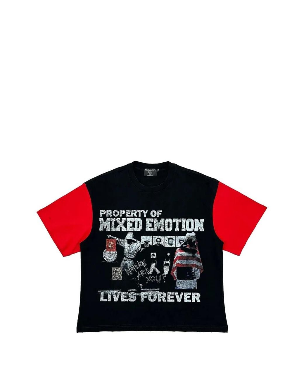 Mixed Emotions Red Fracture Graphic-Print T-Shirt for men