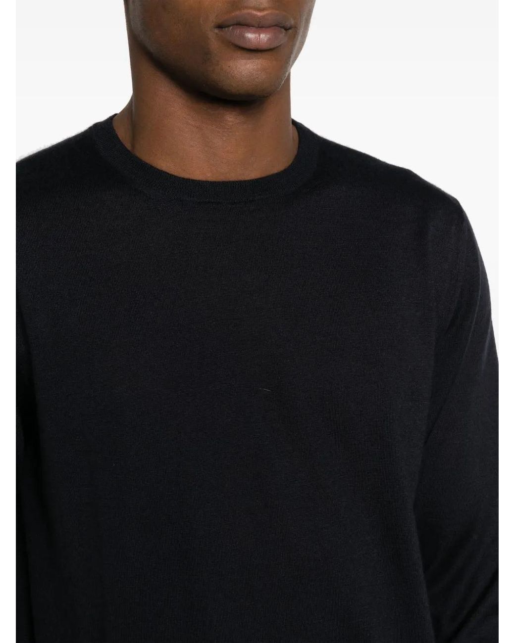 Eraldo Blue Crew-Neck Cashmere-Blend Jumper for men