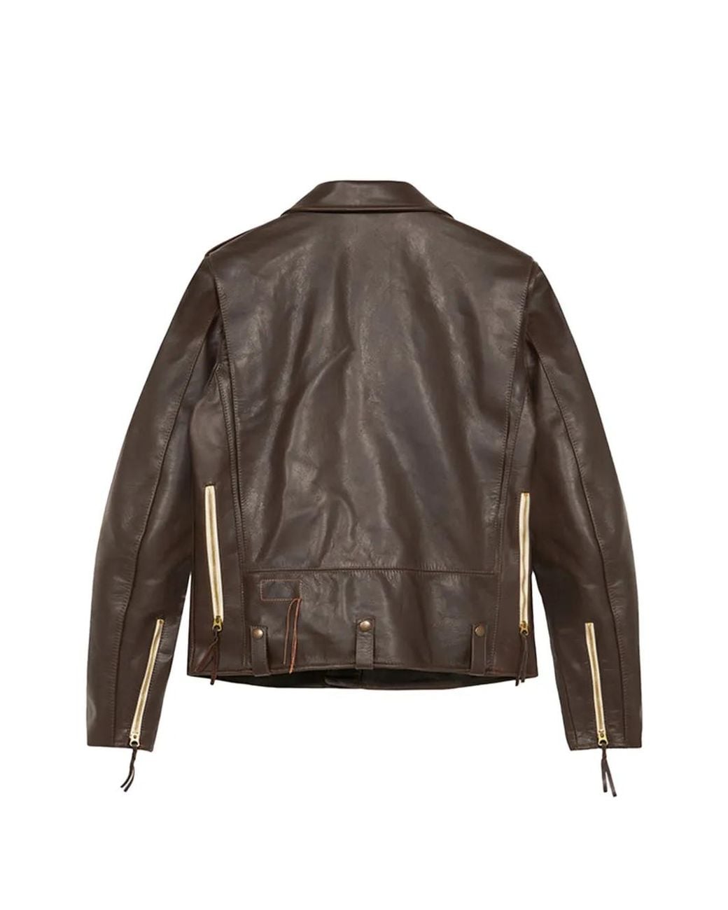 Fortela Brown Asymmetrical-Zip Leather Jacket for men