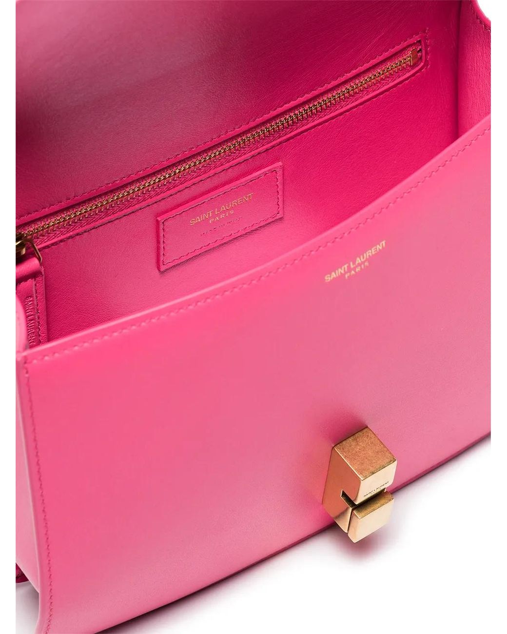 Saint Laurent Pink Carré Leather Shoulder Bag
