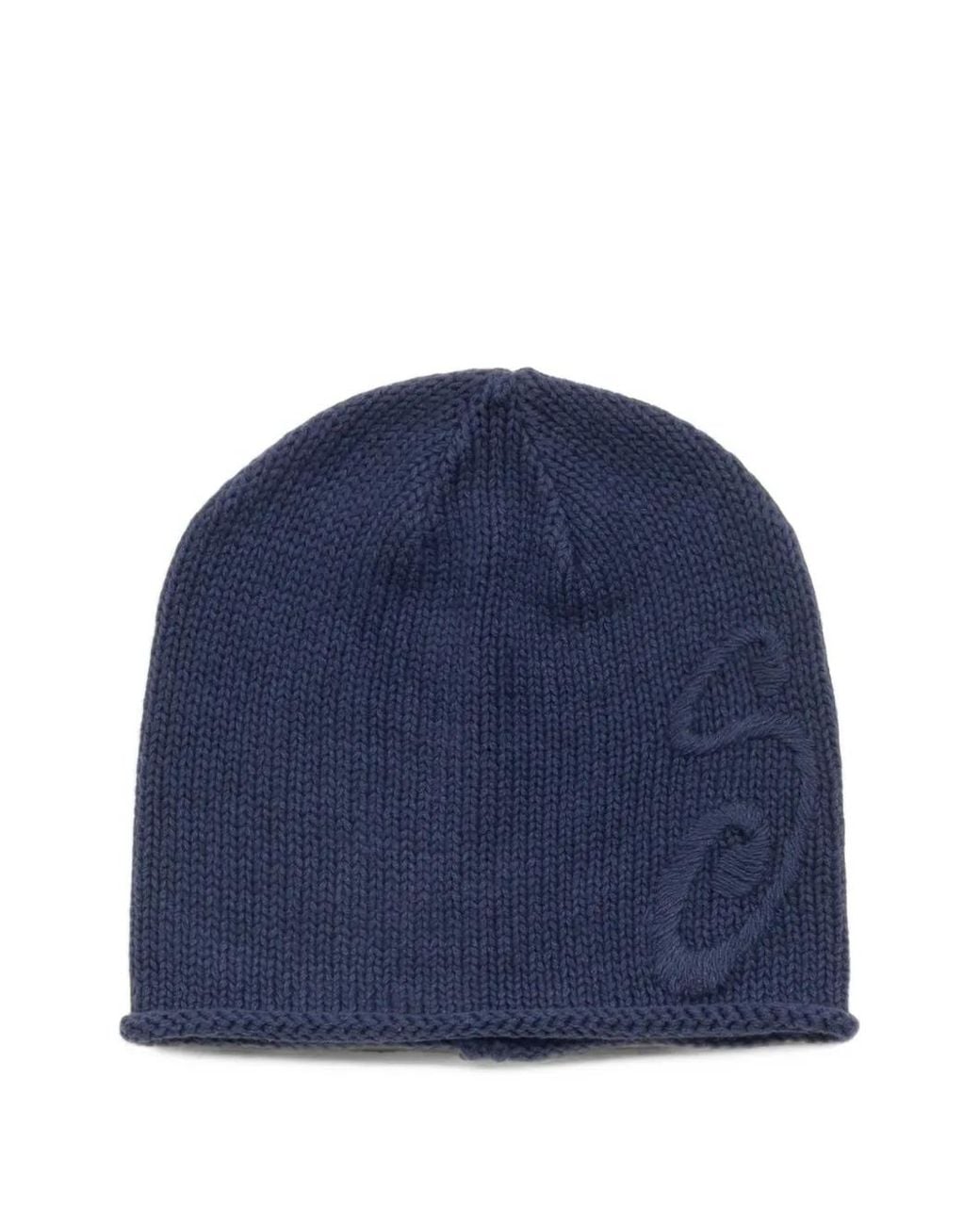Stussy Blue S Knit Beanie Hat