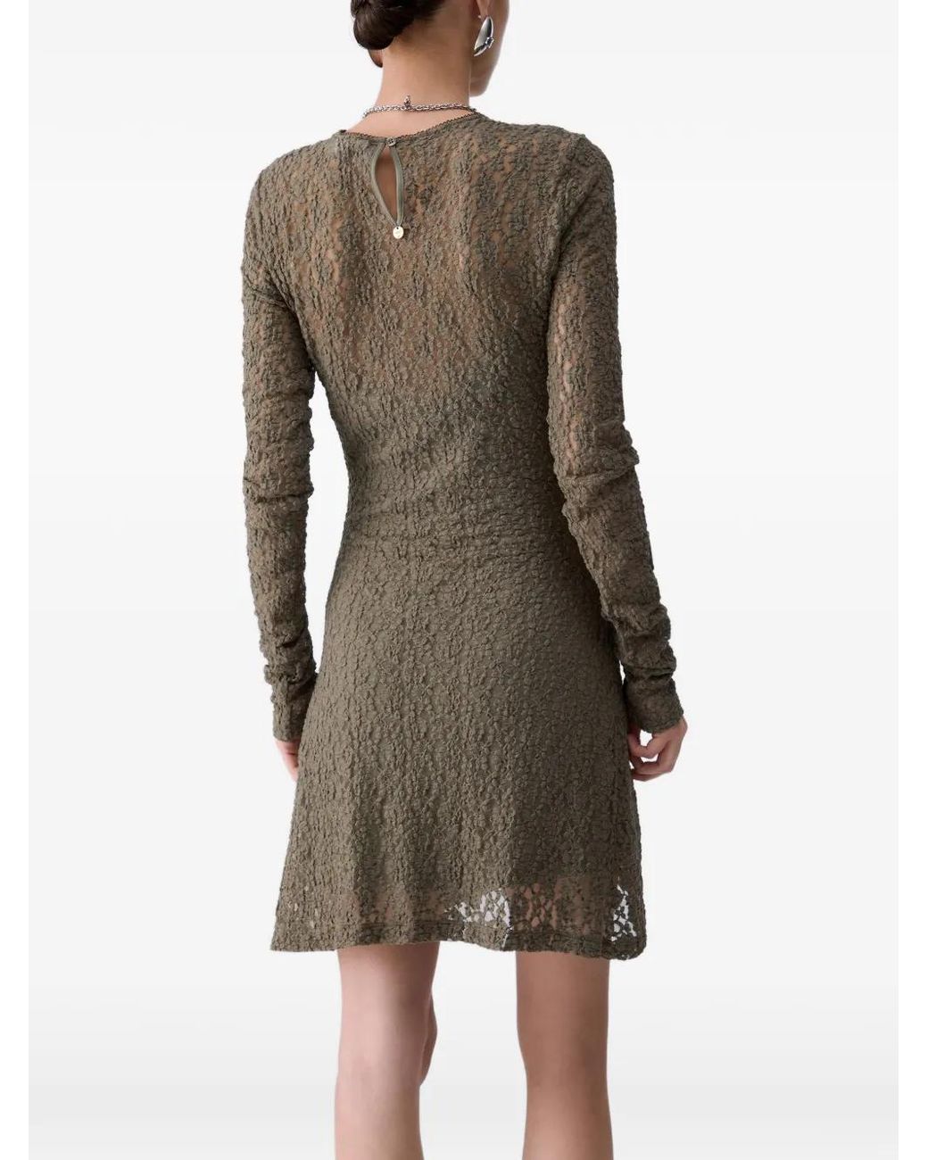 Liu Jo Gray Short Lace Dress
