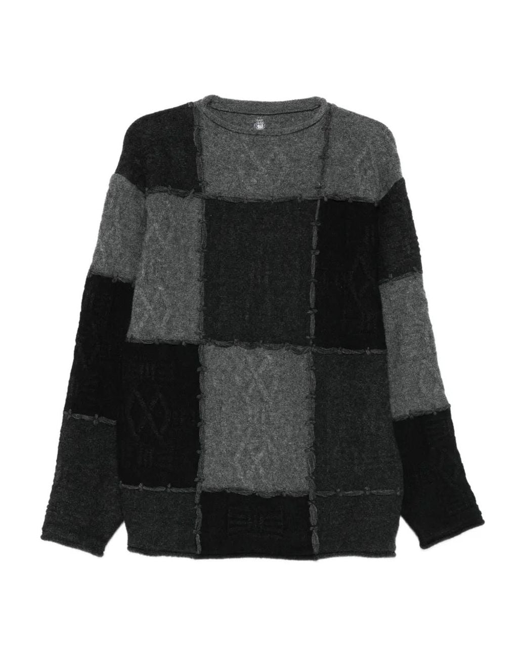 Adererror Black Patchwork Crew-Neck Sweater