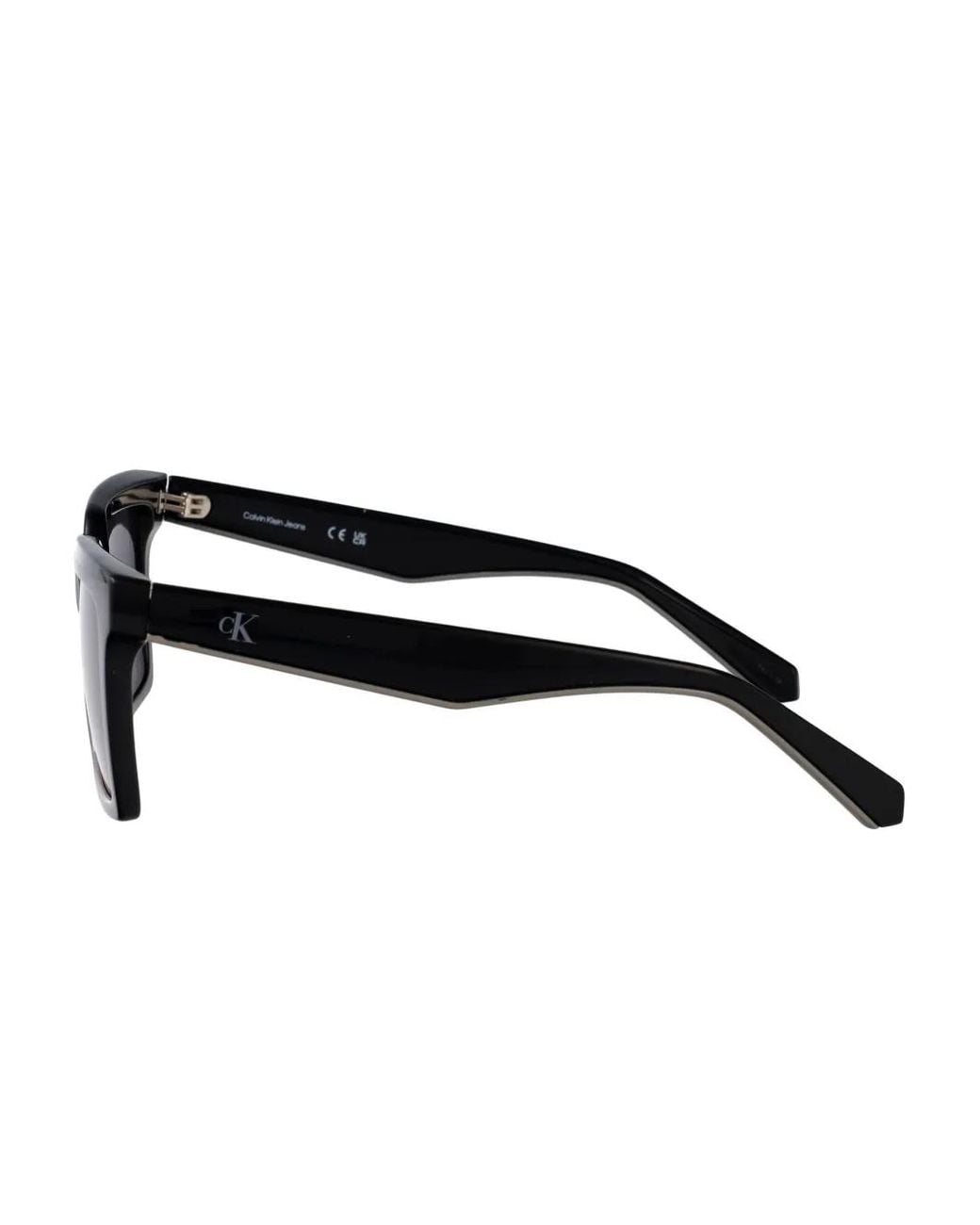 Calvin Klein Black Rectangle-Frame Sunglasses