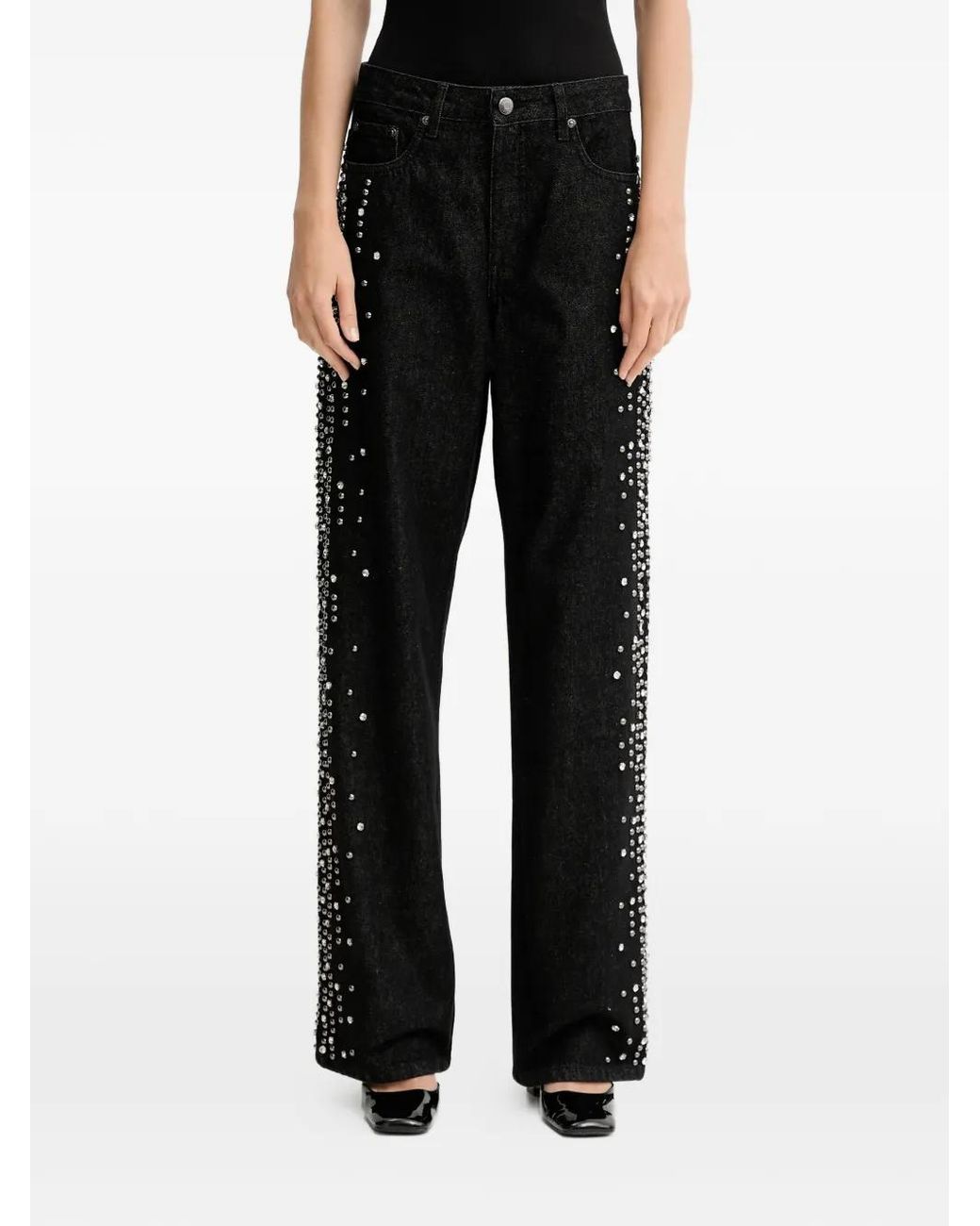 Gestuz Black Embellished Denim Jeans