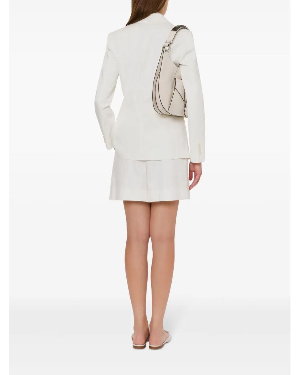 Alberta Ferretti White Single-Breasted Blazer