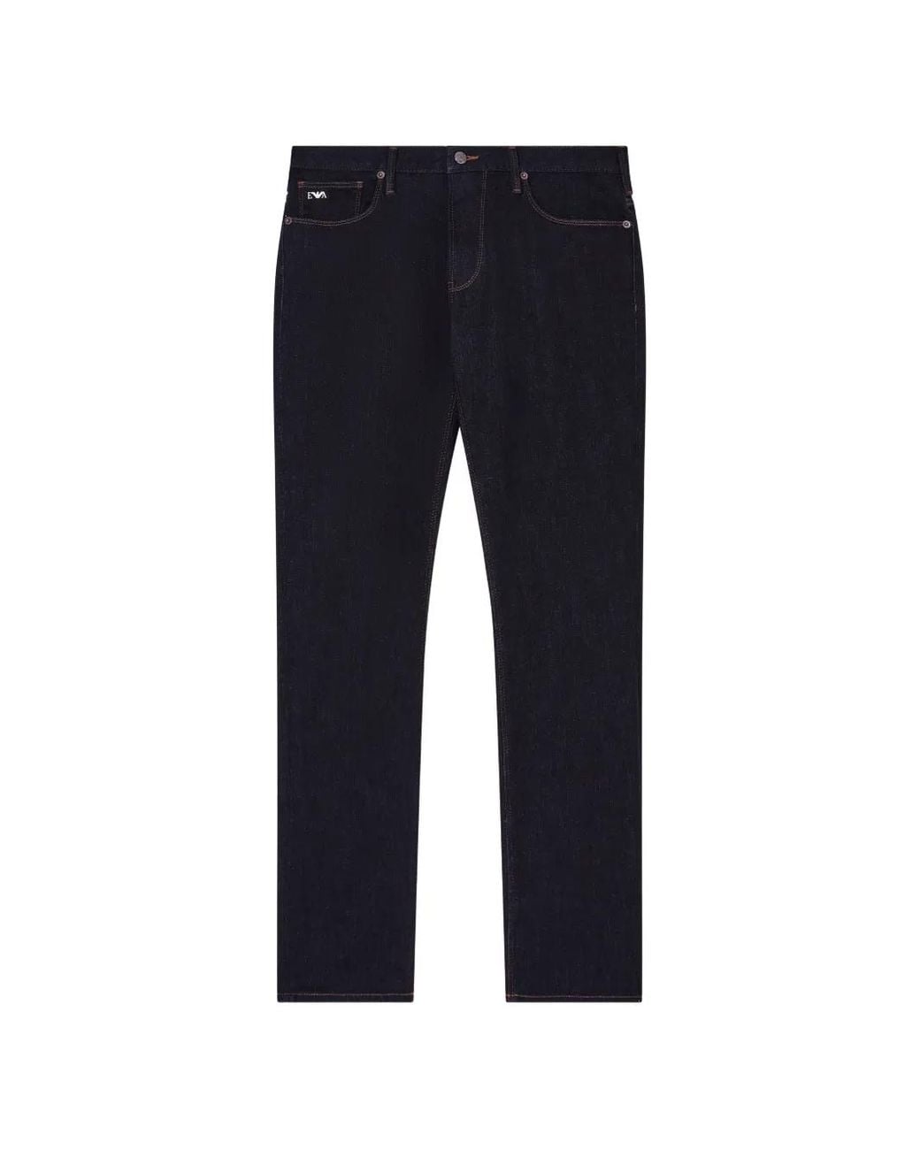 Emporio Armani Black Logo-Patch Five-Pockets Jeans for men