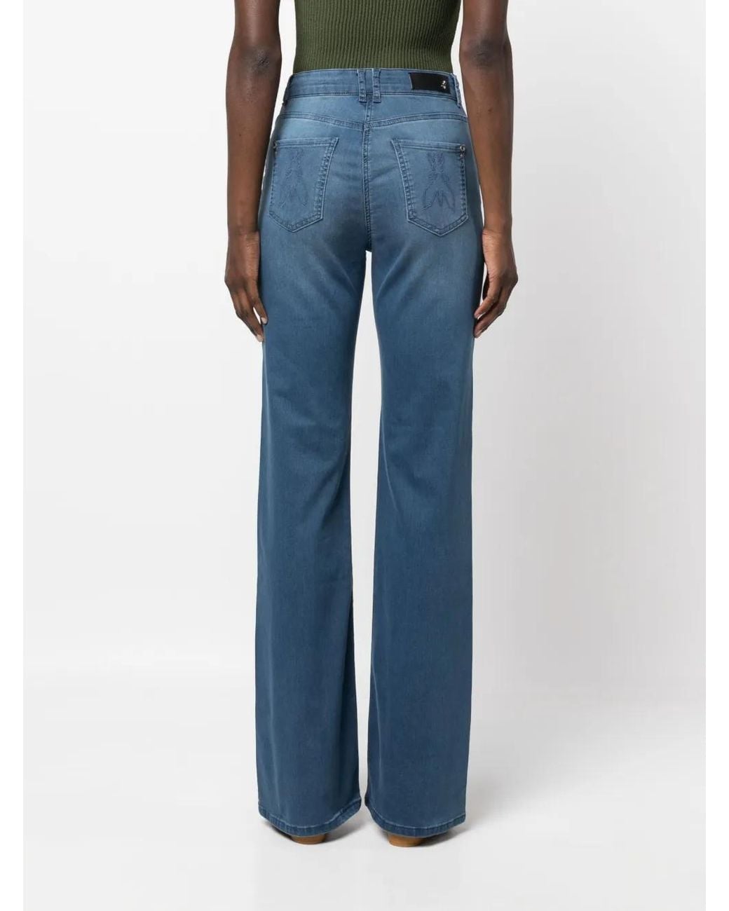 Patrizia Pepe Blue High-Waisted Flared Jeans