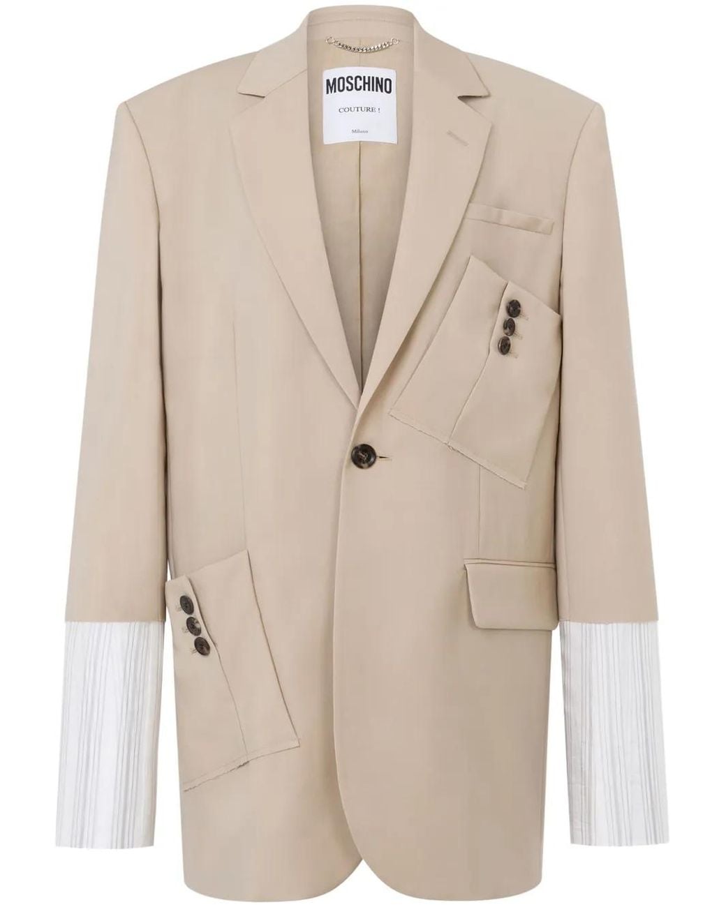 Blazer Con Botón Moschino de color Natural