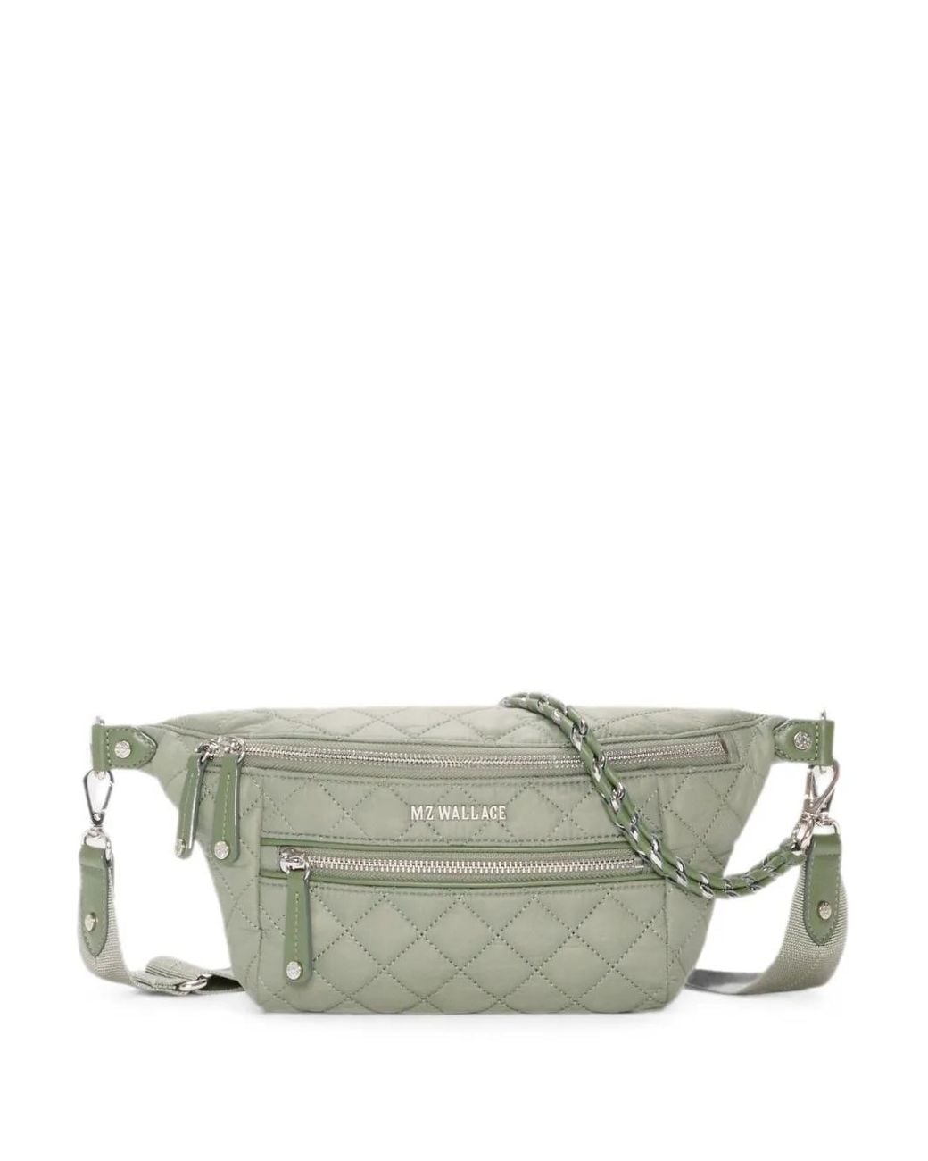 MZ Wallace Gray Small Crosby Quilted Crossbody Bag