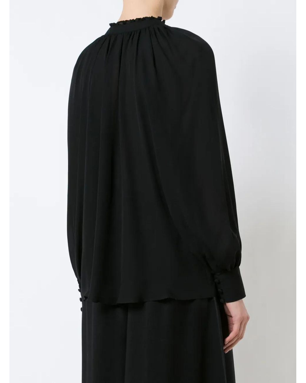Voz Black Bishop Sleeve Blouse