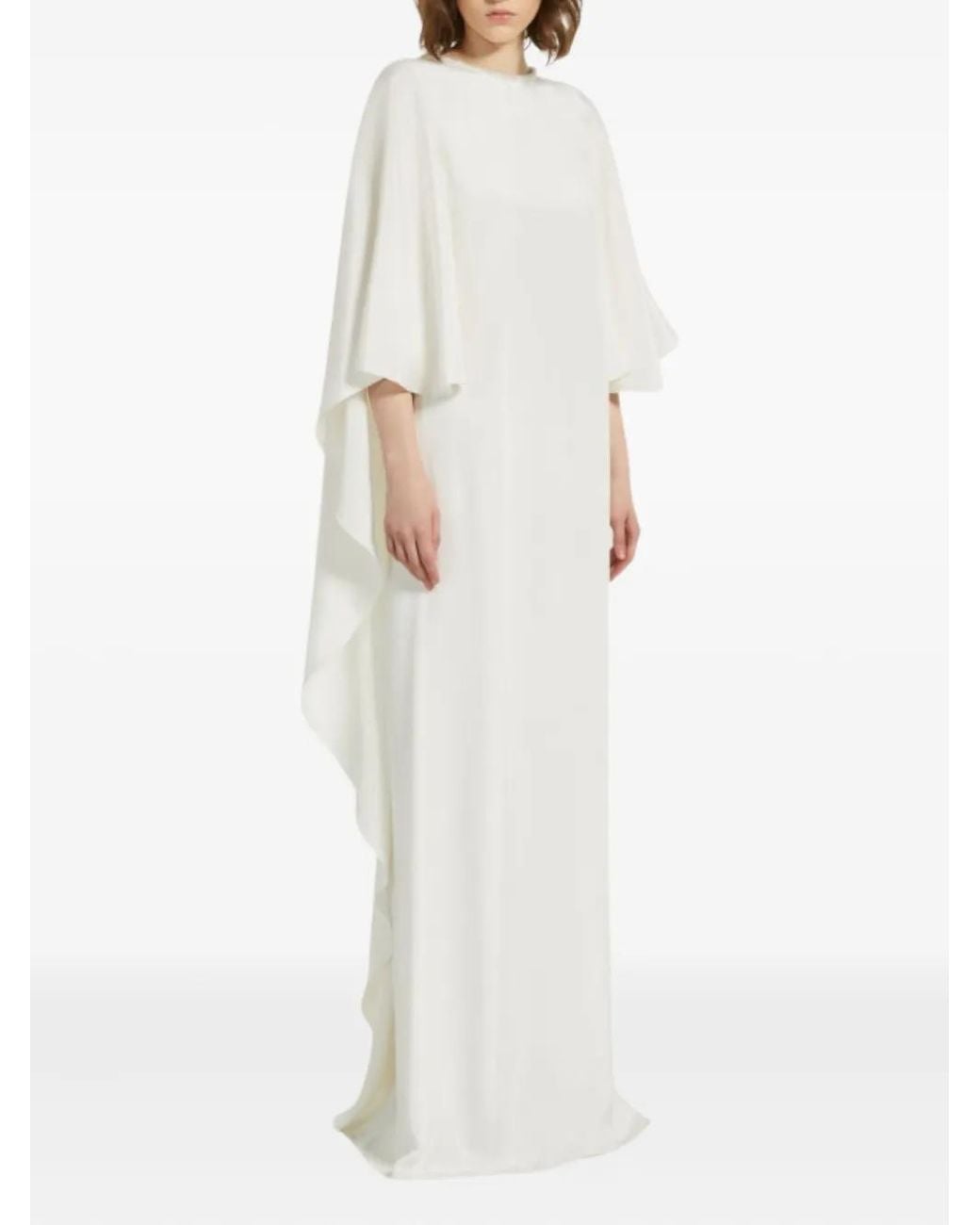 Max Mara White Embellished-Neckline Maxi Bridal Dress