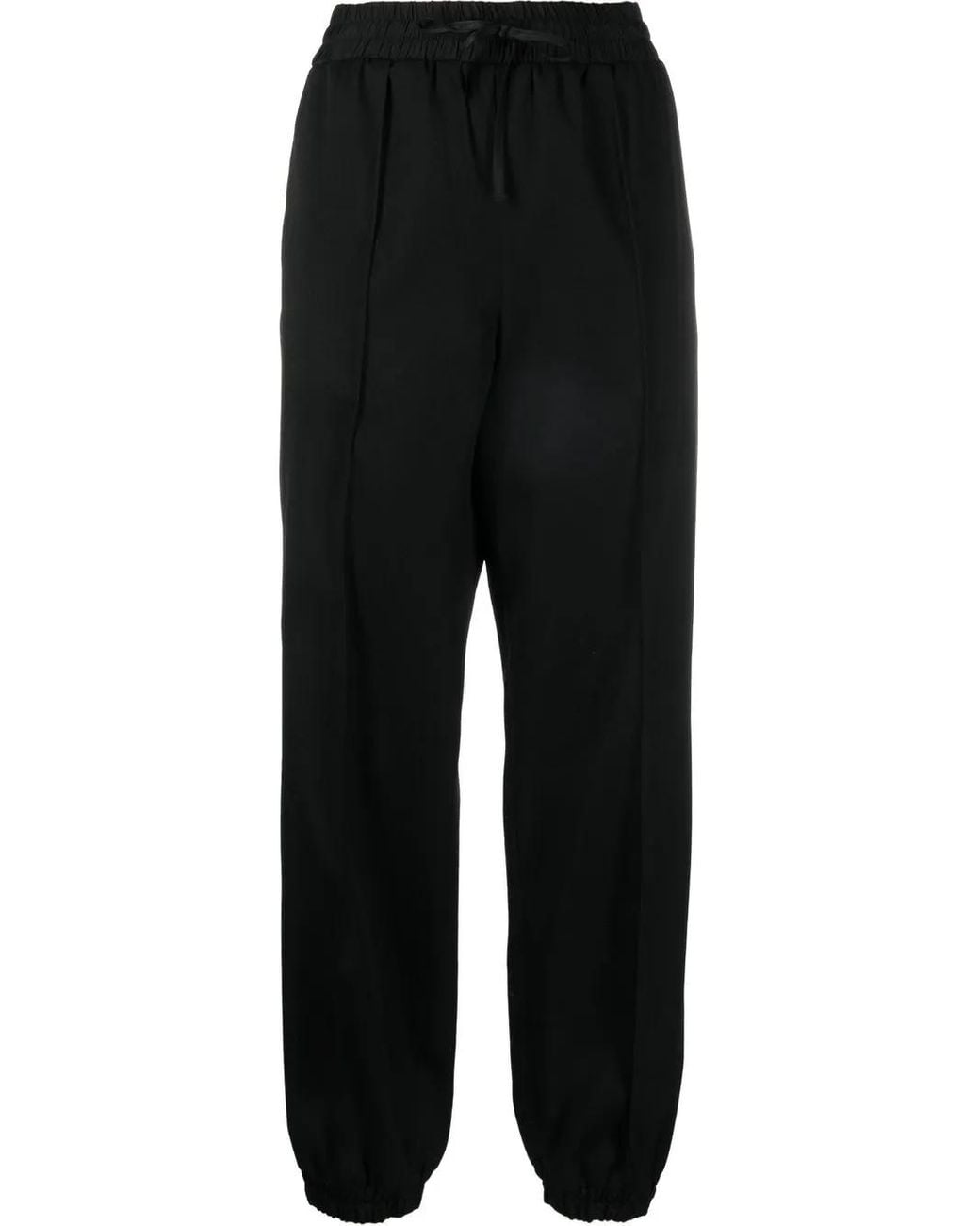 Jil Sander Black Drawstring-Fastening Waist Trousers