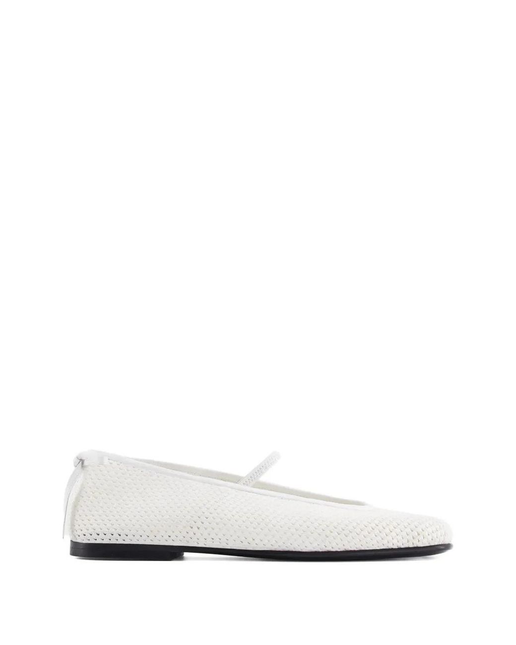 NODALETO White Bulla Node Crochet Strap Ballet Flats