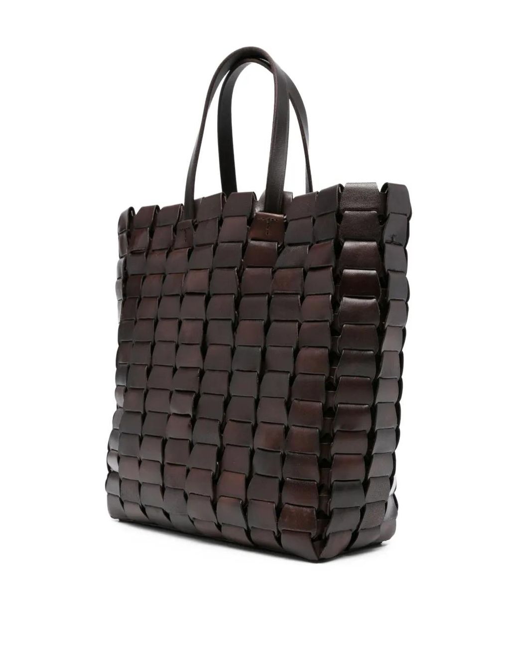 Dragon Diffusion Black Leather Woven Tote Bag