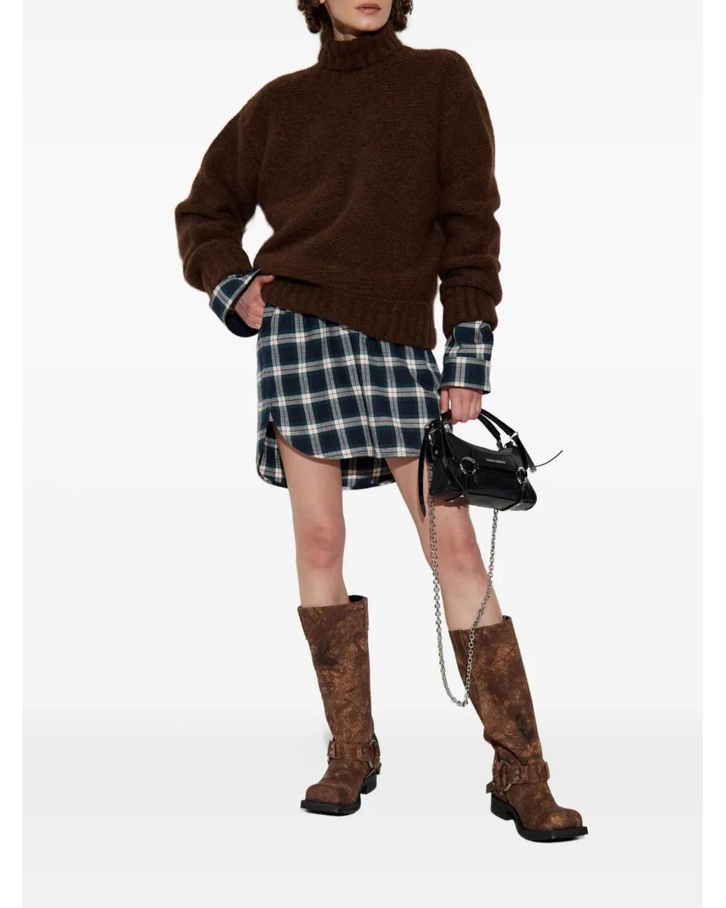 DSquared² Brown Roll-Neck Sweater