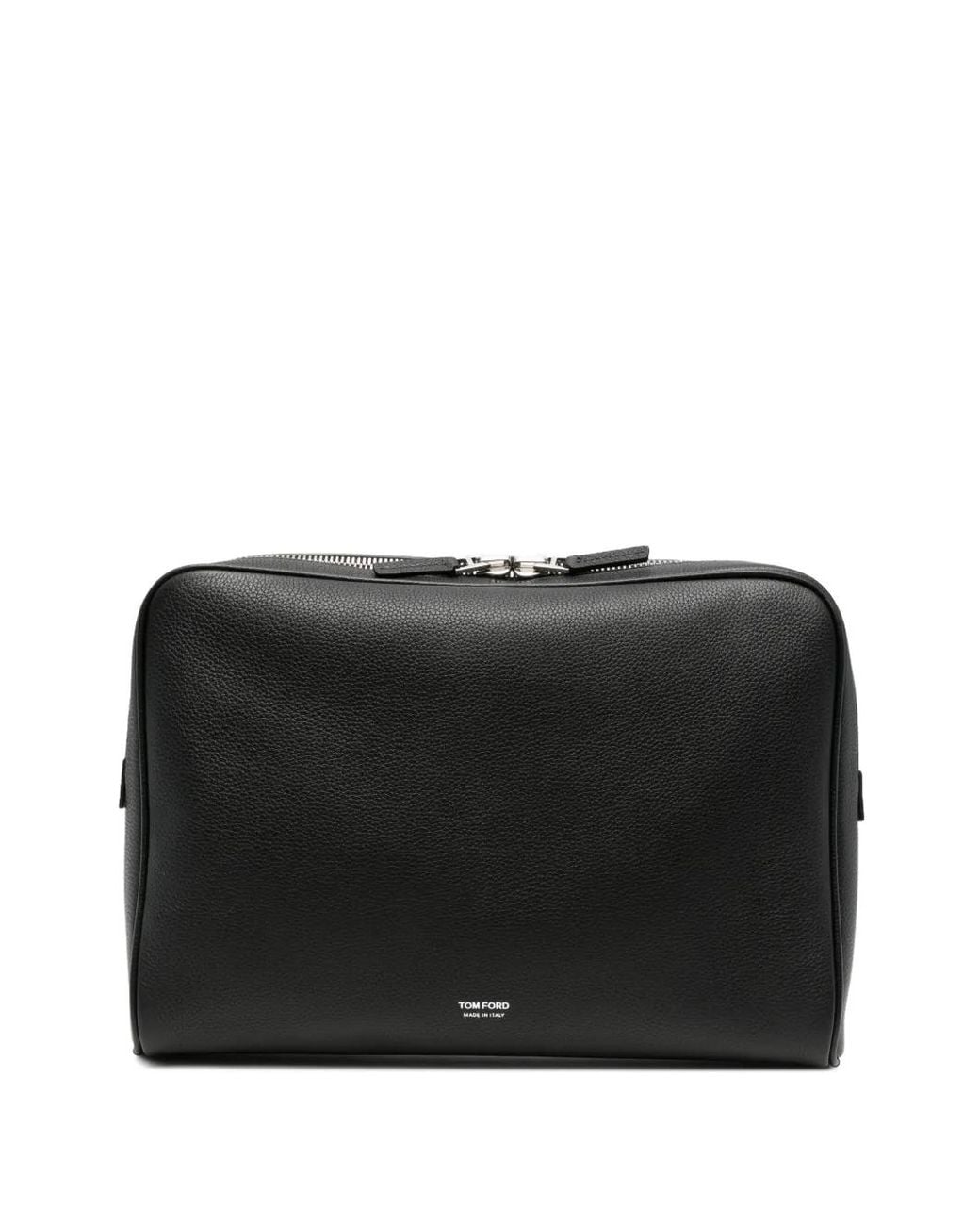 Tom Ford Black Grained Leather Laptop Bag for men