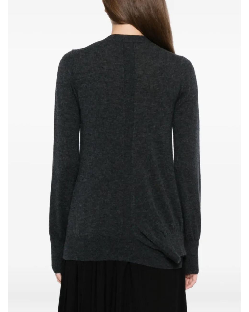 Yohji Yamamoto Black V-Neck Cardigan