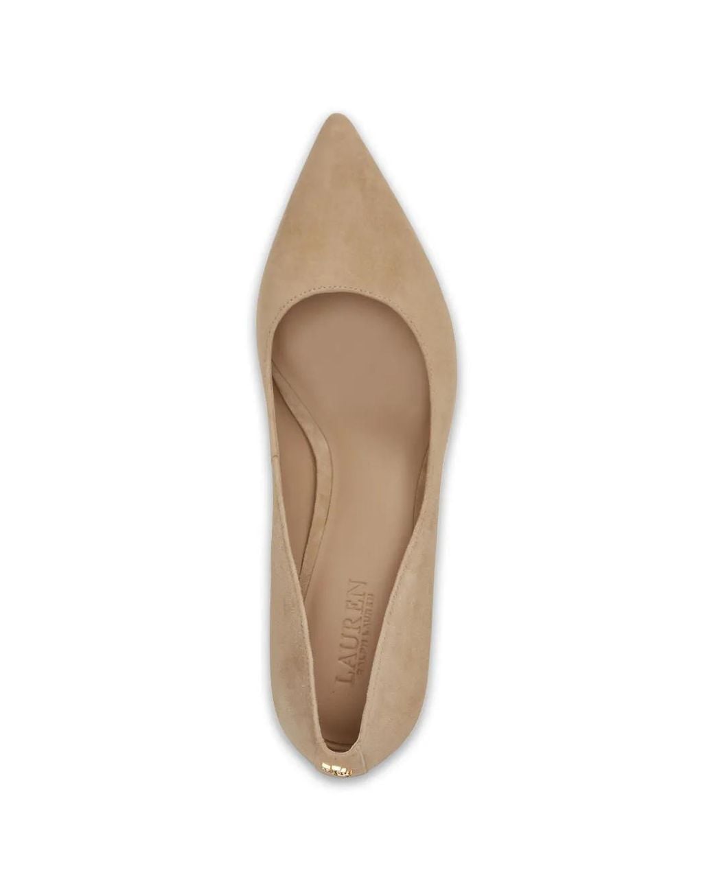 Ralph Lauren Natural Adrienne Pointed-Toe Suede Pumps