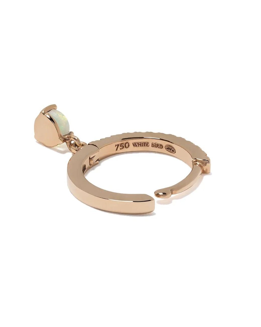 We by WHITEbIRD White 18Kt Rose Ada Diamond And Opal Single Earring