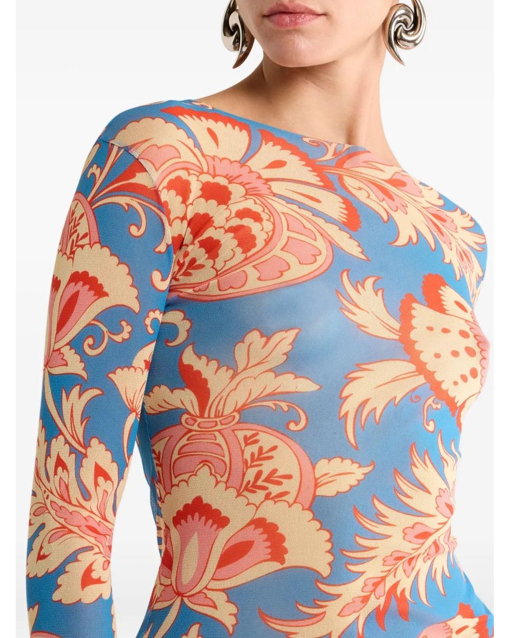 Etro Blue Floral Top