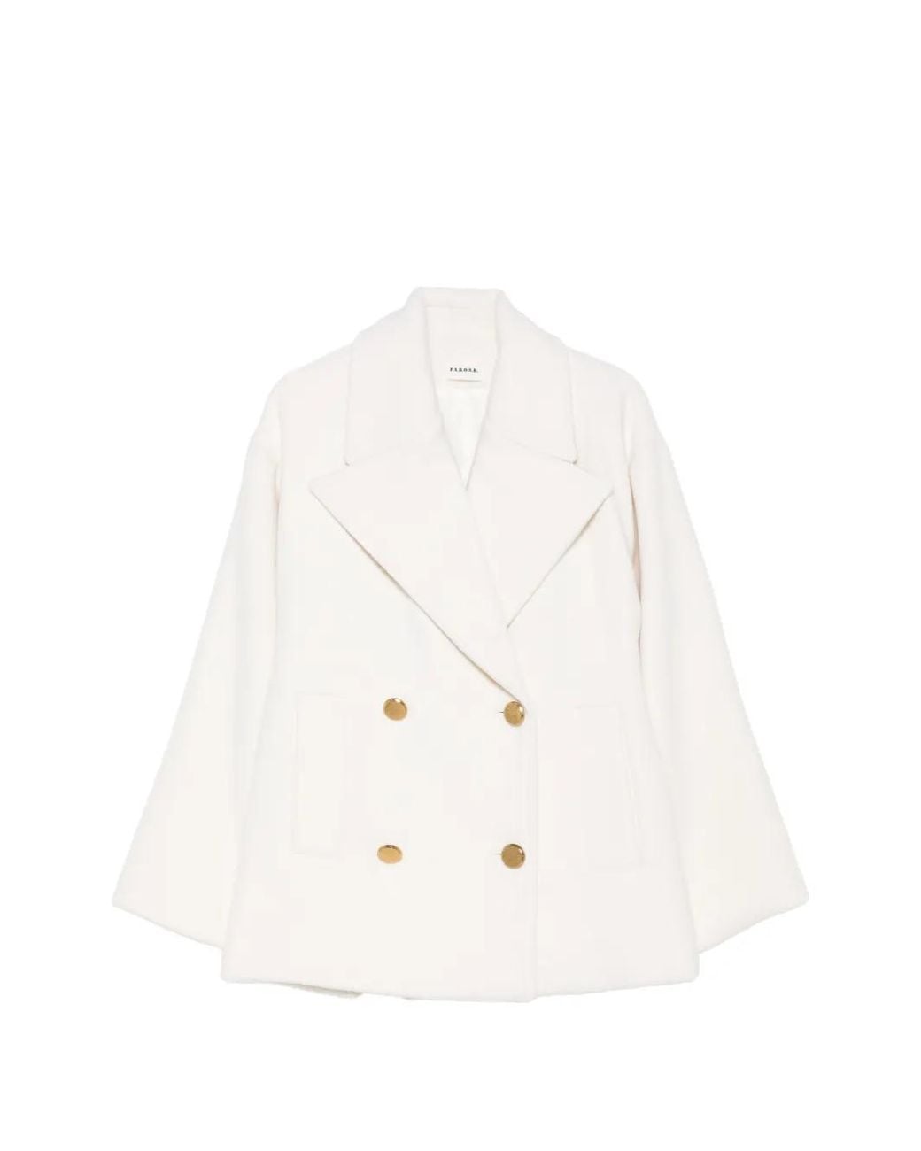 P.A.R.O.S.H. White Notch-Lapel Double-Breasted Coat