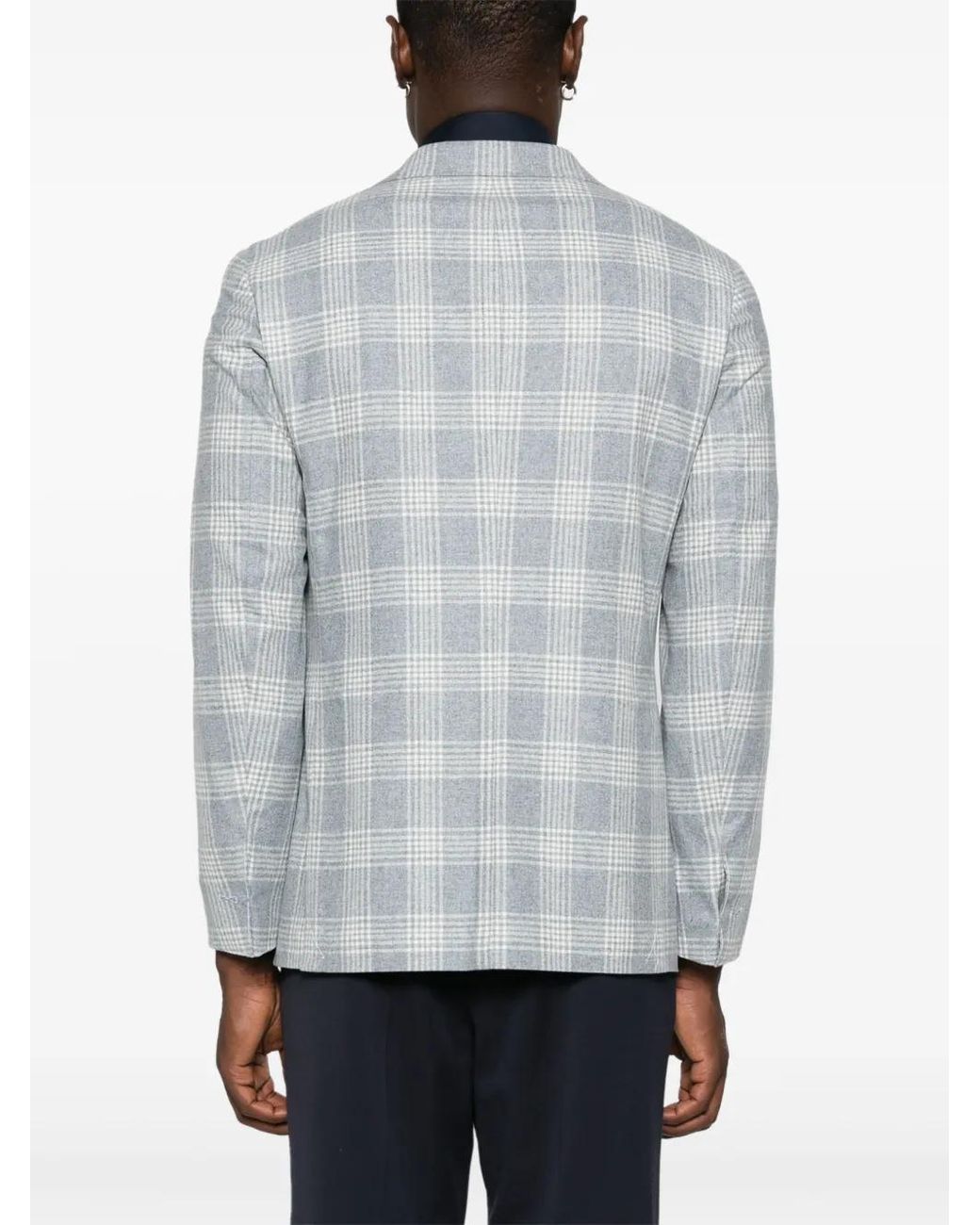 Eleventy Gray Checkered Blazer for men