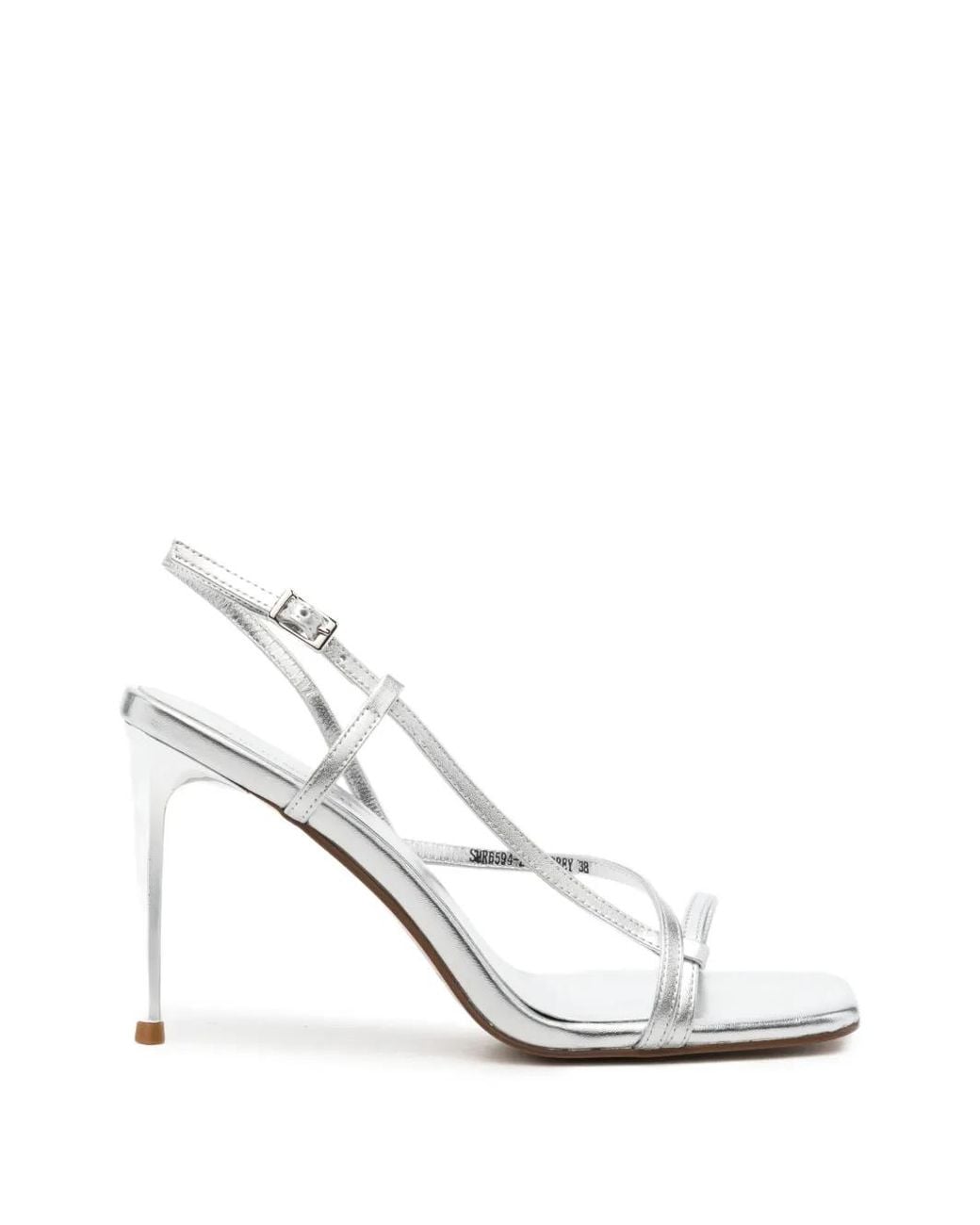 SERGIO MORETTI FIRENZE White Metallic-Effect Strappy Sandals