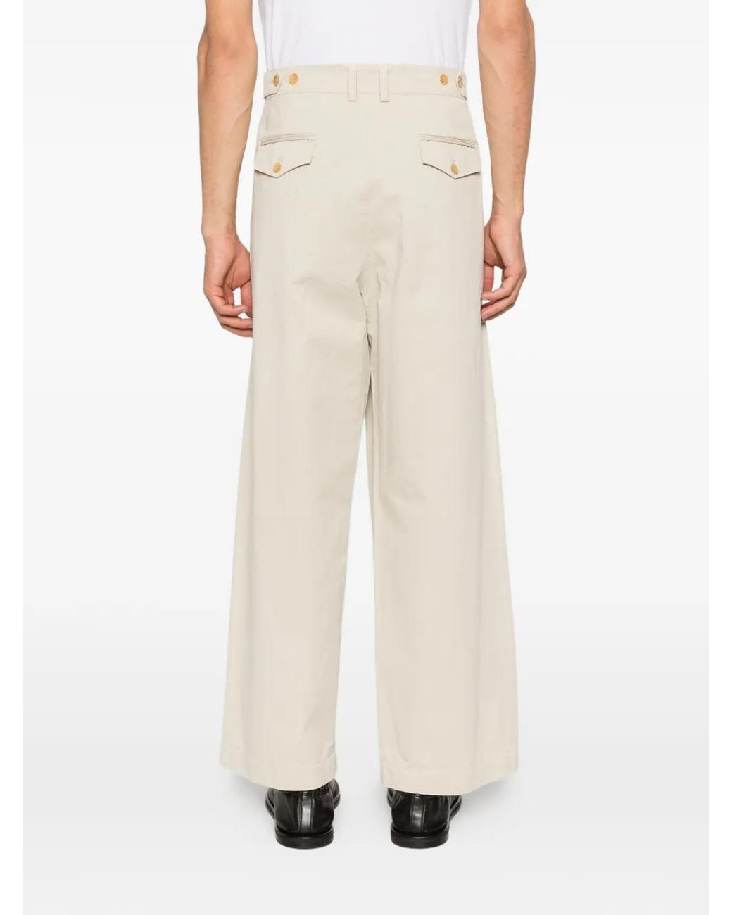 Carter Young White Straight Leg Trousers for men