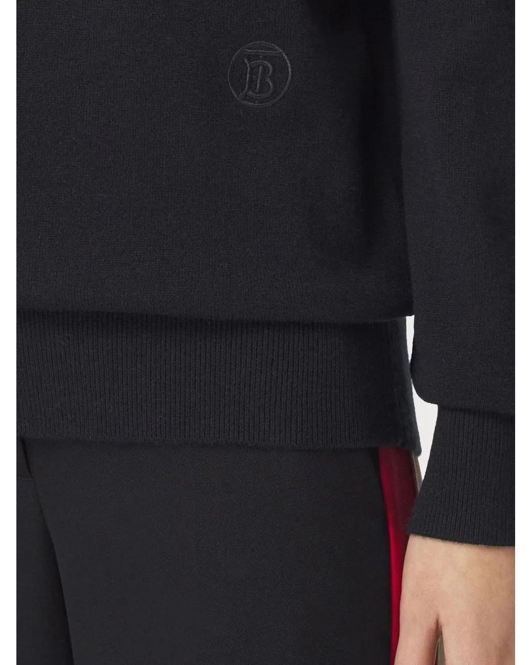 Burberry Black Stripe-Neckline Cashmere Jumper