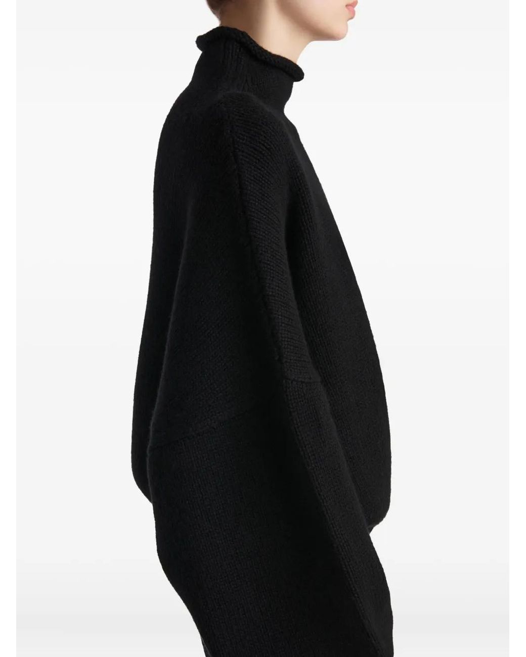 Khaite Black Cashmere Turtle-Neck Jumper