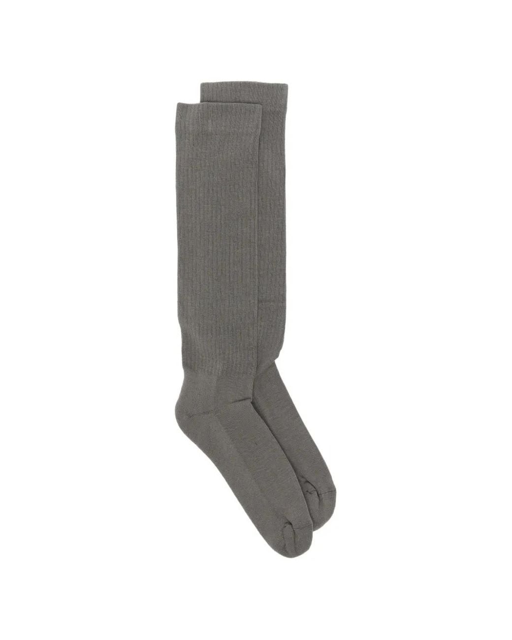 Rick Owens Gray Pentagram Knee-High Socks for men