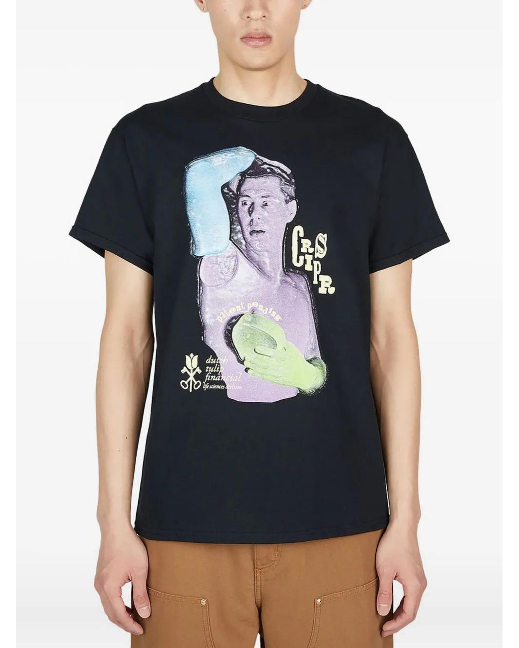 DTF.NYC Black Graphic-Print Crewneck T-Shirt for men