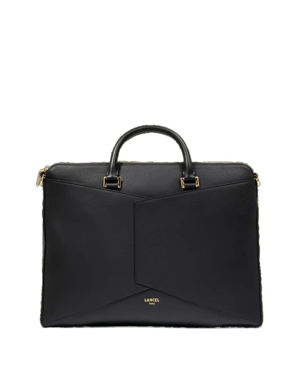Lancel Black Enveloppe Leather Laptop Bag