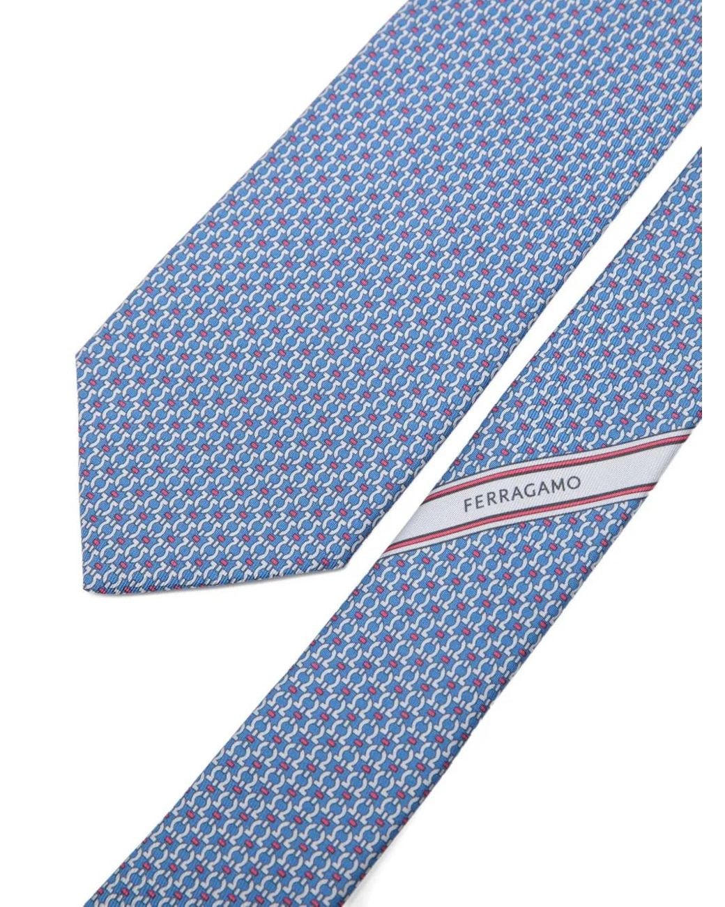Ferragamo Blue Patterned Tie for men
