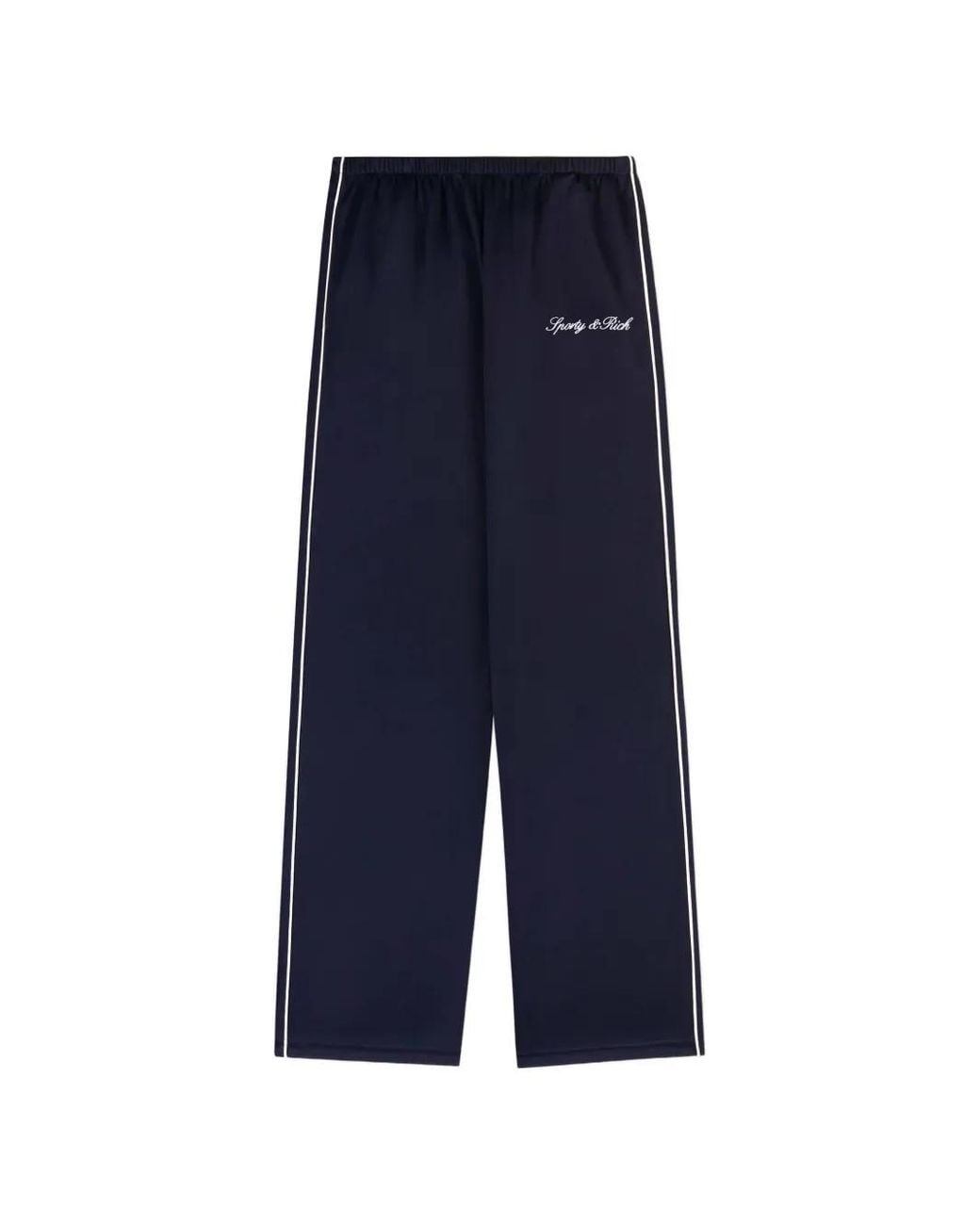 Sporty & Rich Blue Logo-Embroidered Side-Stripe Track Pants