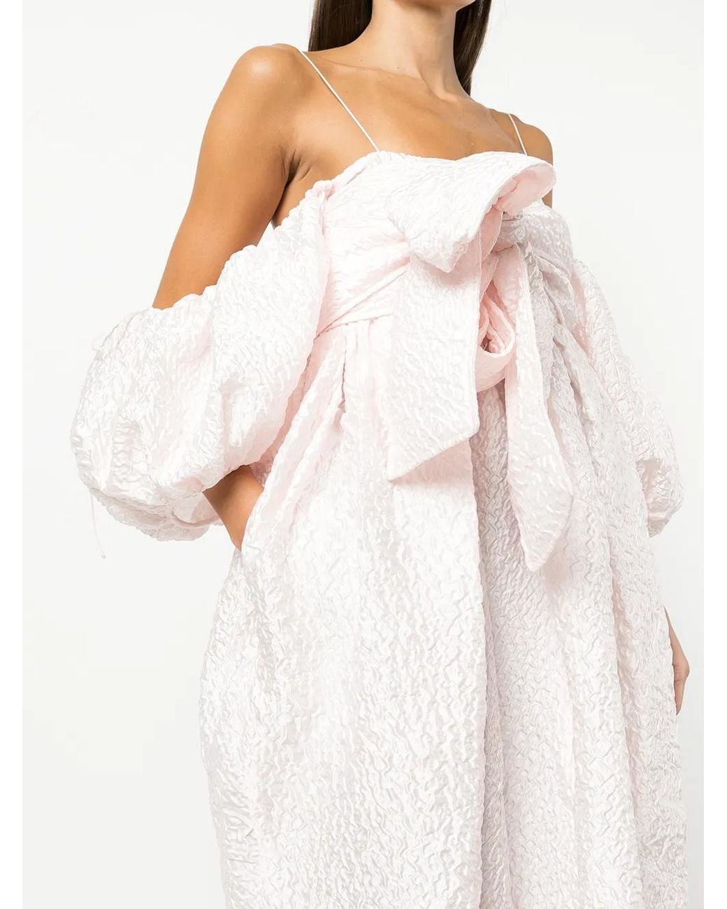 CECILIE BAHNSEN White Joel Off-Shoulder Dress