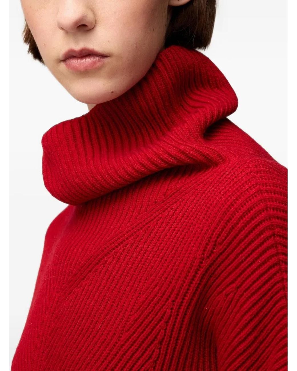 RETORI Red Ribbed-Knit Wool Sweater