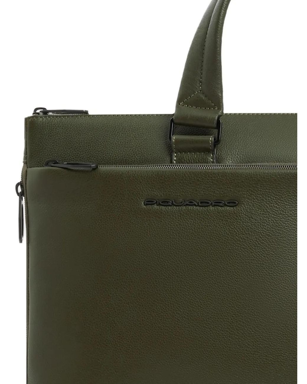 Piquadro Green Grained Laptop Bag for men