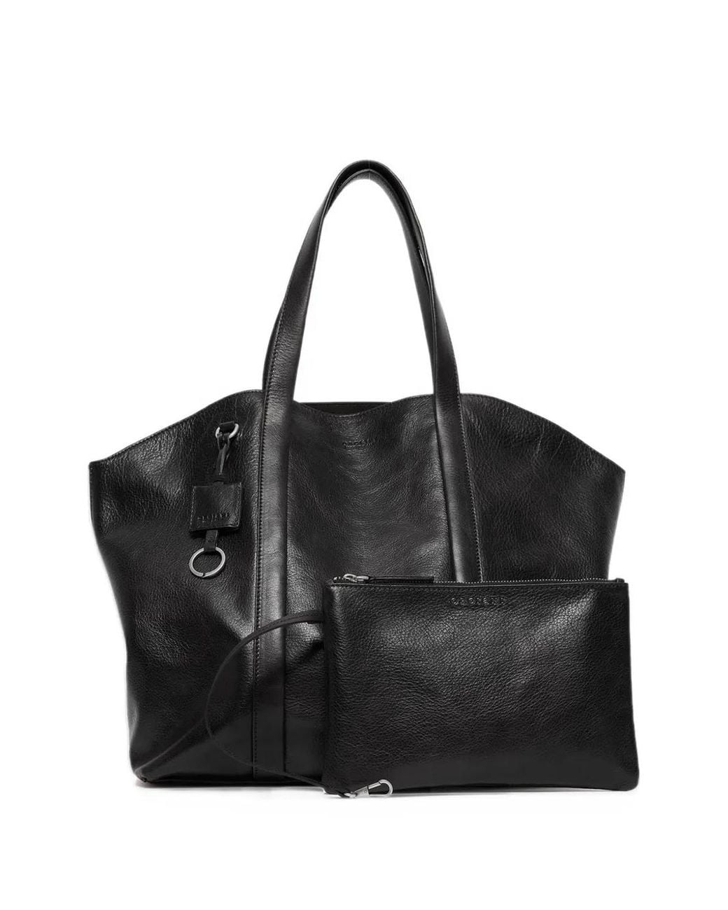 Orciani Black Lagoon Grained Leather Tote Bag for men
