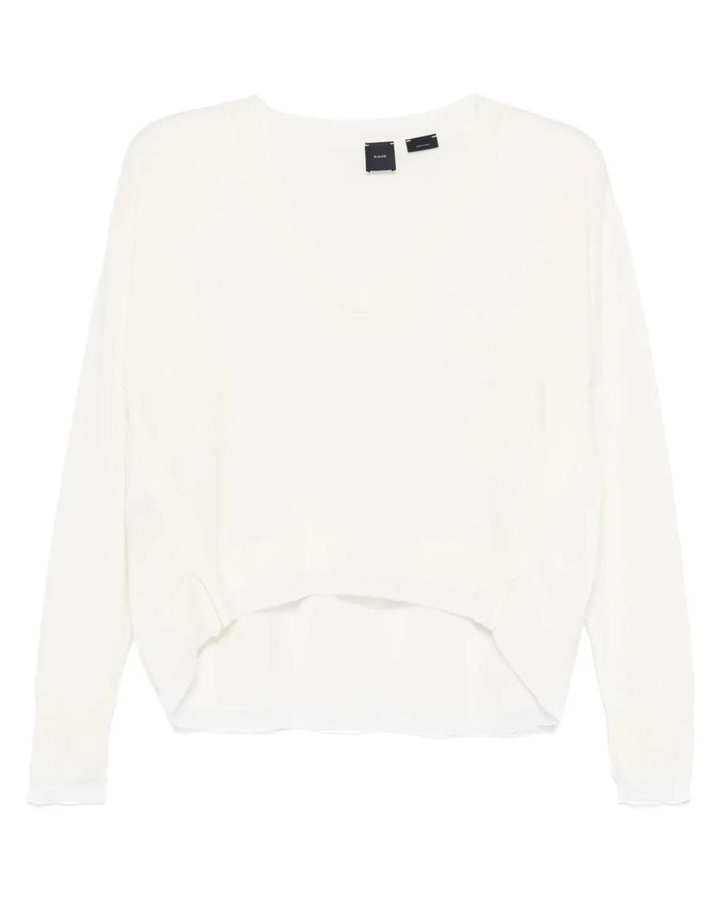Pinko White Contrasting-Trim Sweater