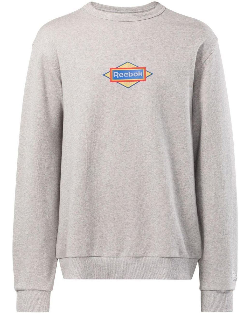 Reebok Logo-print Cotton Sweatshirt in Gray