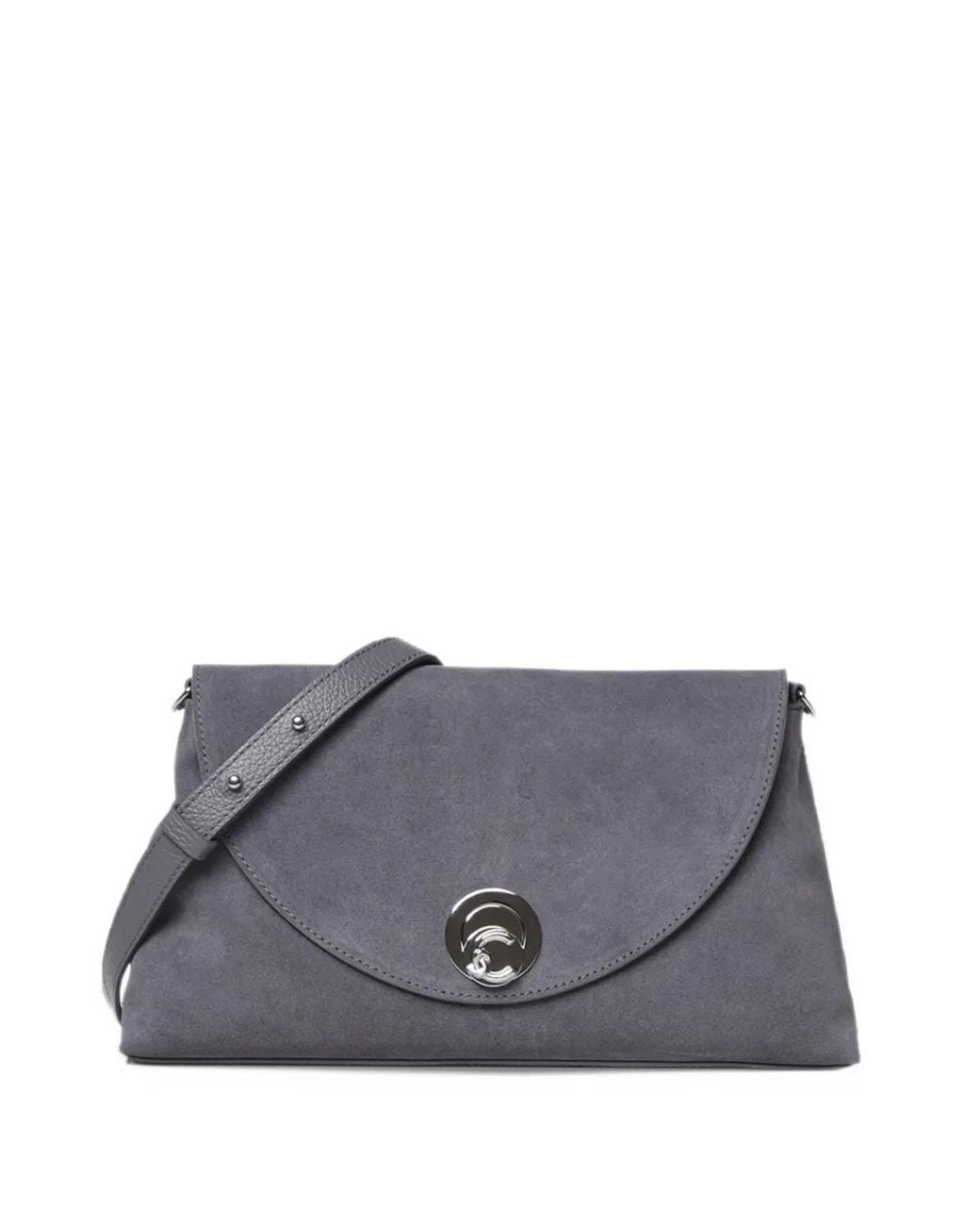 Coccinelle Gray Medium Nikla Suede Shoulder Bag