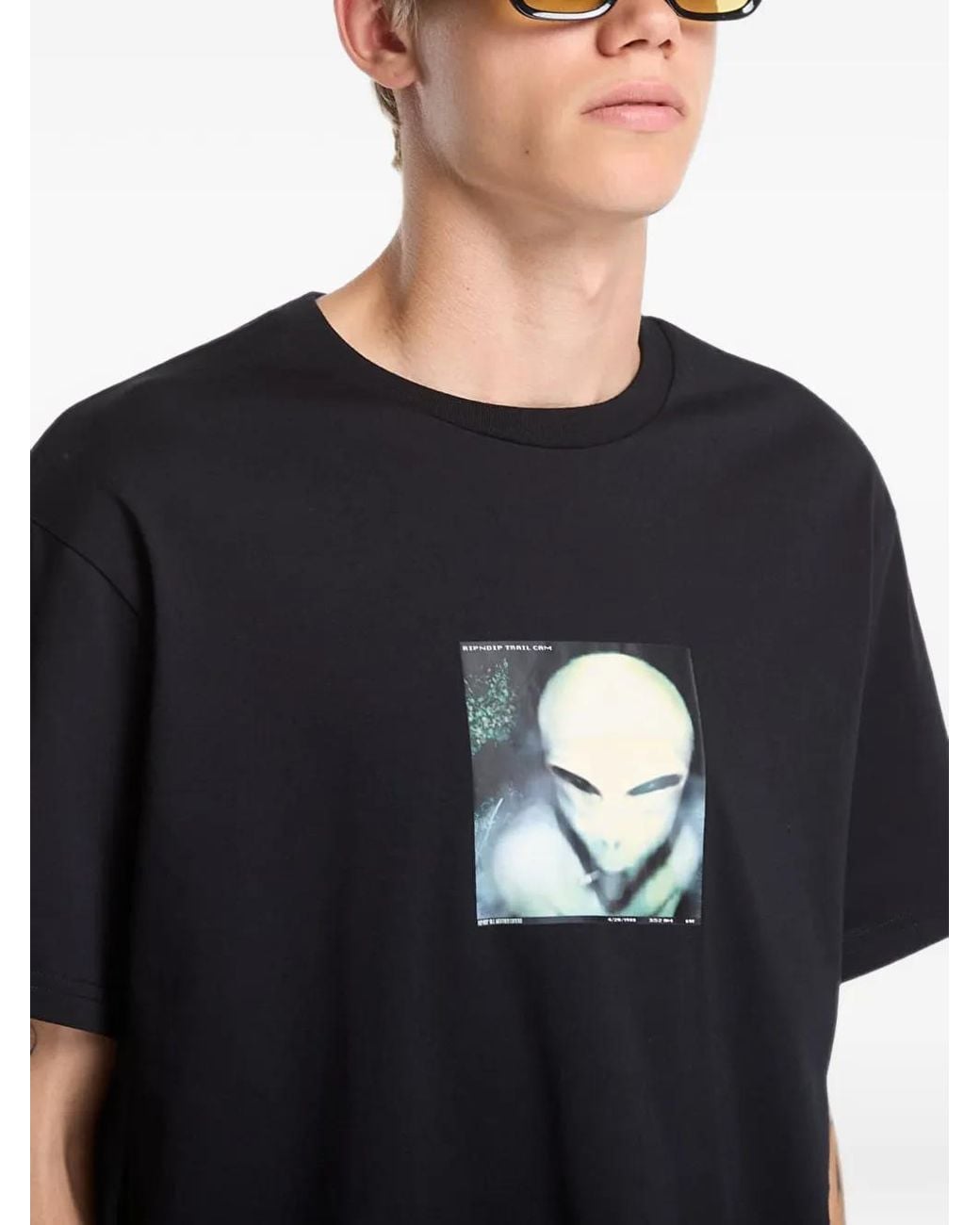 RIPNDIP Black Spacing Out Graphic-Print T-Shirt for men