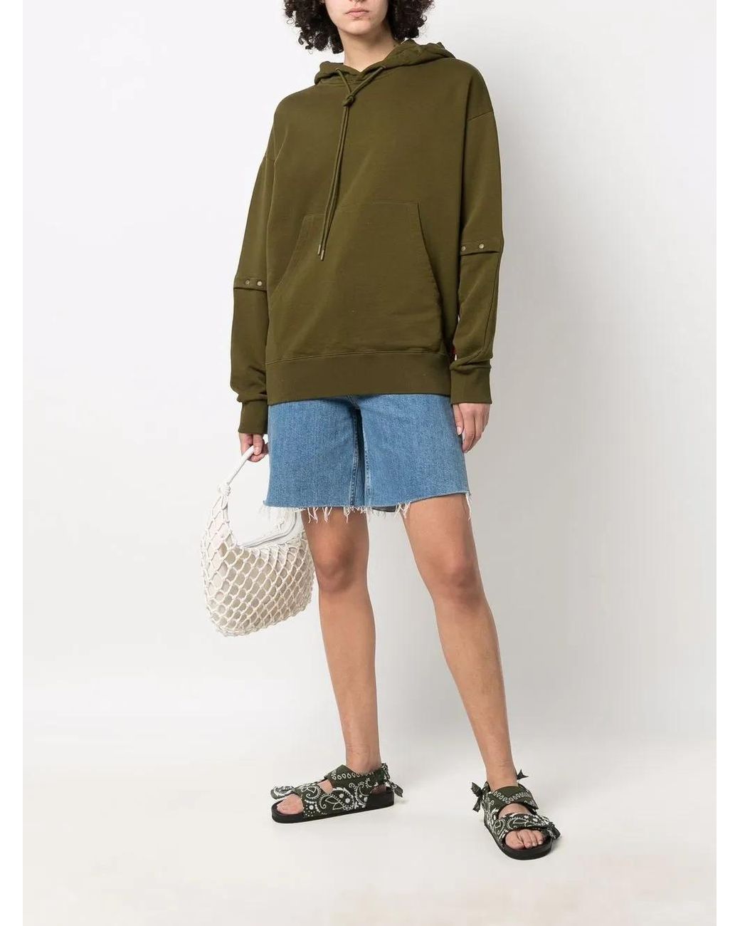 Camper Green Logo-Patch Drawstring Hoodie