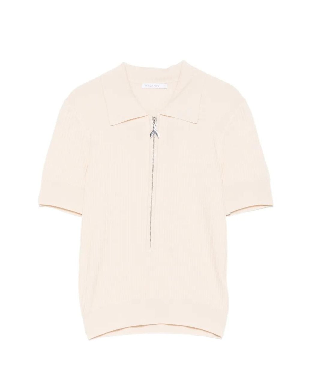 Patrizia Pepe Geribbeld Poloshirt in het White