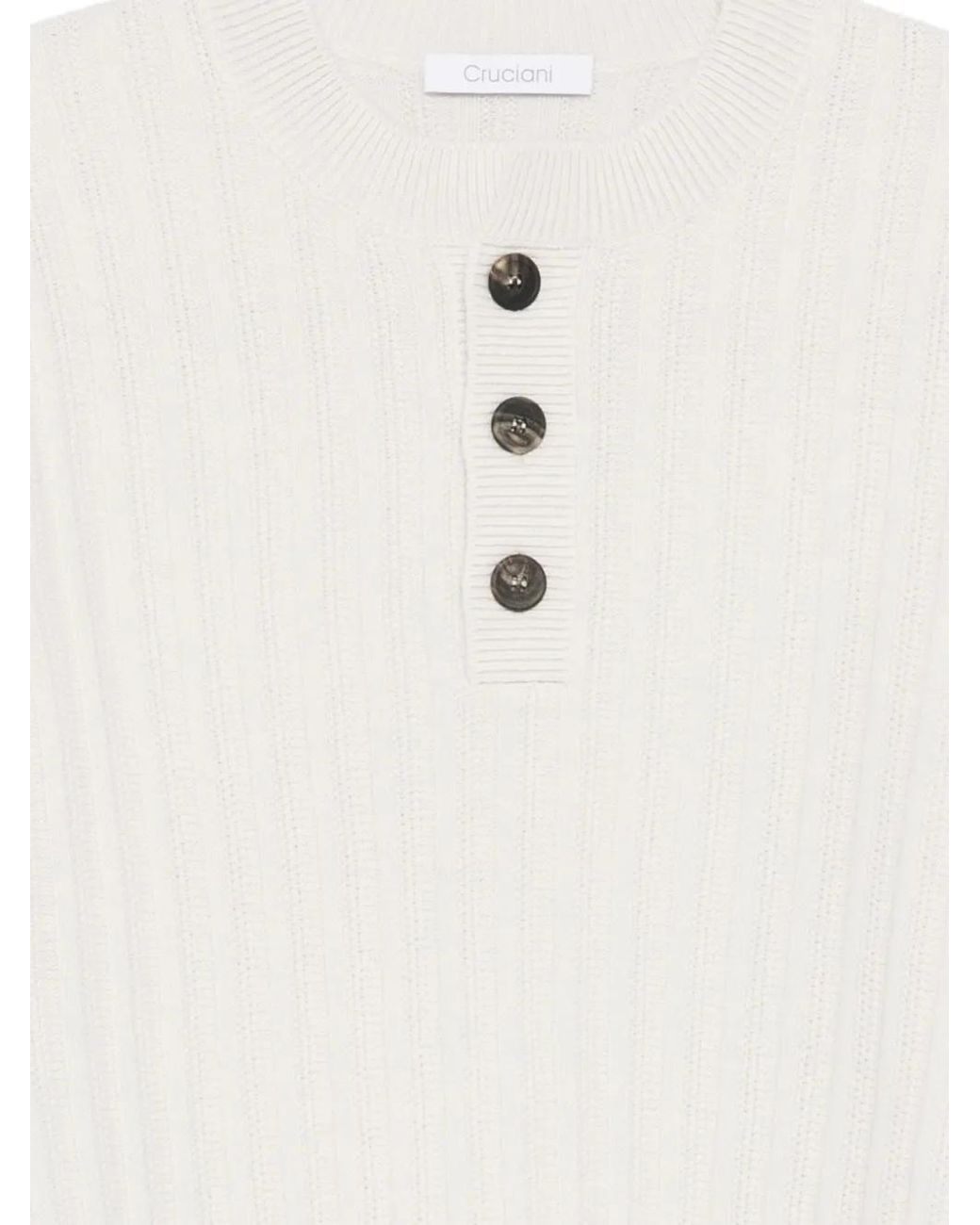 Cruciani White Wool Blend Sweater for men