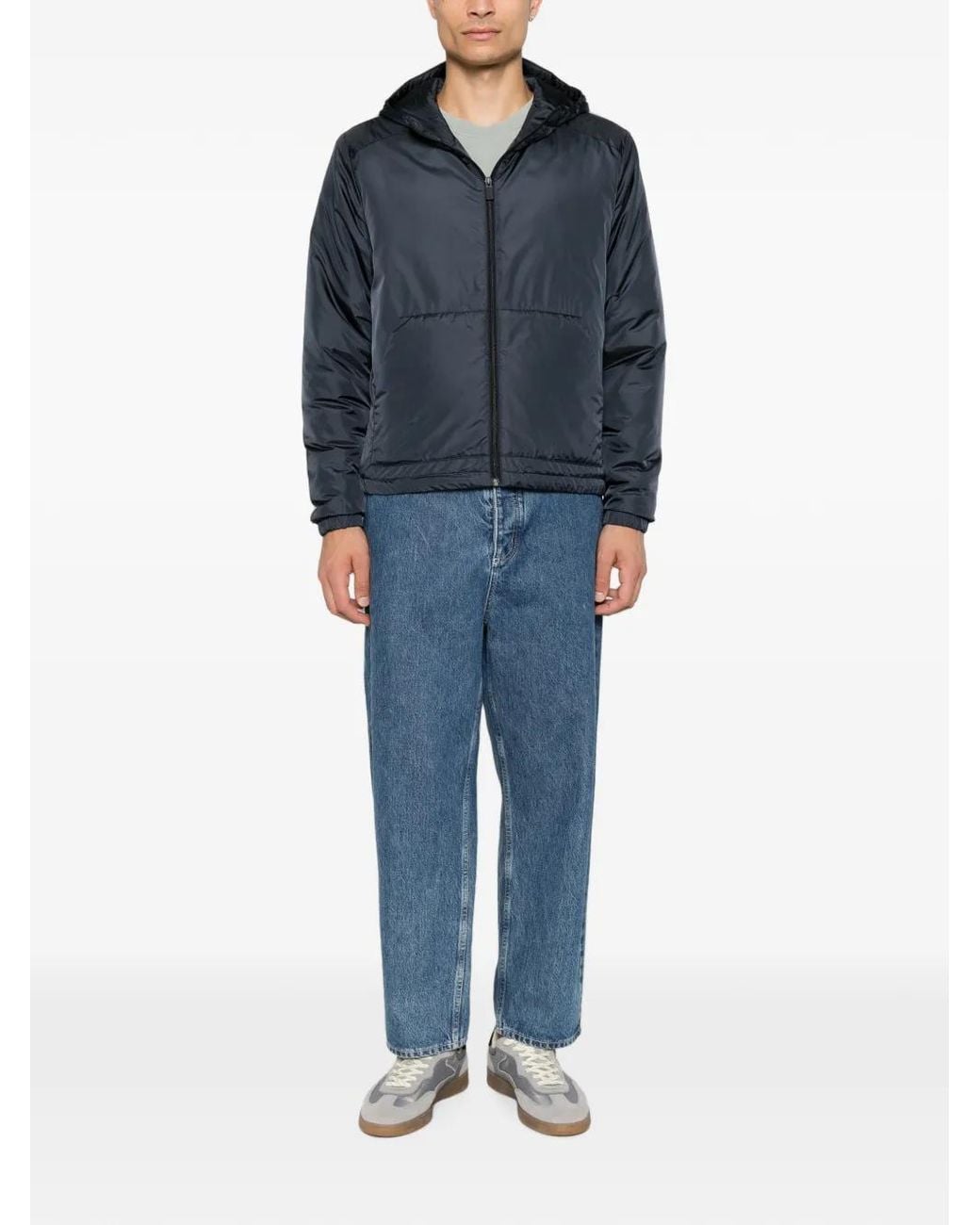 Aspesi Blue Rob Zip-Up Hooded Jacket for men