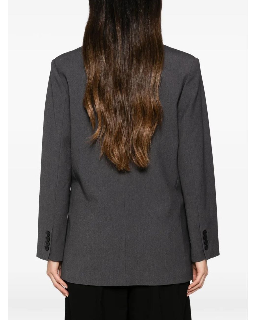 ELEH Gray Notched-Lapel Single-Breasted Blazer