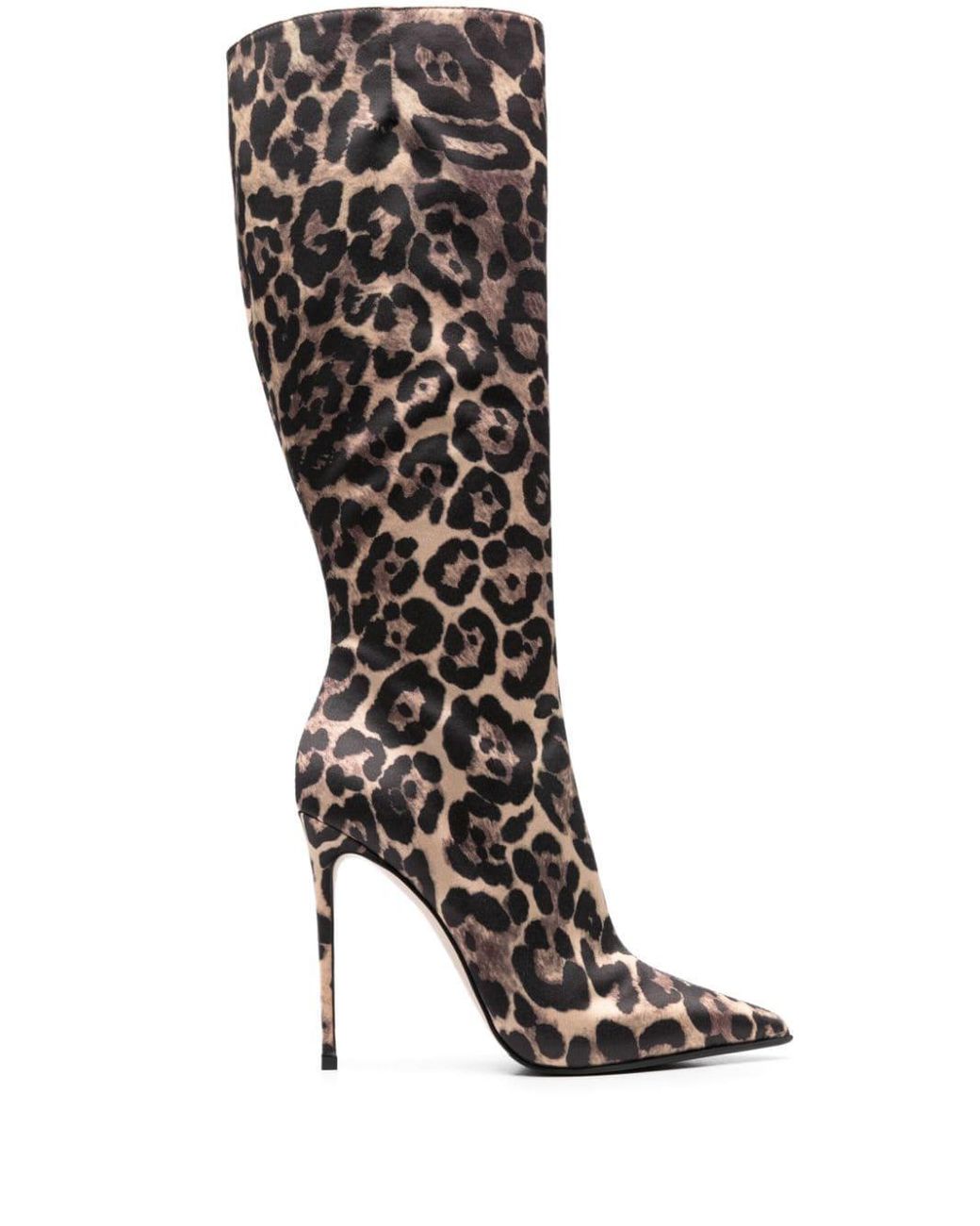 Leopard print tall boots cheap
